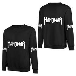 INGKE Manowar Herren Logo Baumwolle Sweatshirt Pullover Langarm Crewneck Sweat-Shirt Merch Top Für Männer Bekleidung Fans Geschenk von INGKE