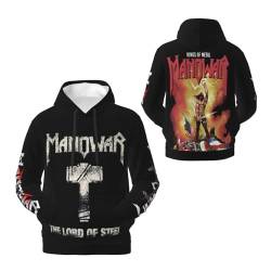 INGKE Manowar Herren Logo Fleece Kapuzenpullover Pullover Hoodie Langarm Sweatshirt Kapuze Für Männer Bekleidung Fans Geschenk von INGKE