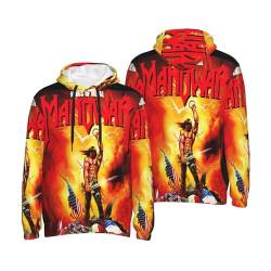 INGKE Manowar Herren Logo Kapuzenpullover Pullover Hoodie Langarm Sweatshirt Kapuze Für Männer Bekleidung Fans Geschenk von INGKE