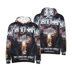 INGKE Manowar Herren Logo Kapuzenpullover Pullover Hoodie Langarm Sweatshirt Kapuze Für Männer Bekleidung Fans Geschenk von INGKE