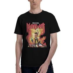 Manowar-Kings of Metal Baumwolle T-Shirt Herren Kurzarm Tee T Shirts Rundhals Tshirt Men's Tops für Männer Fans Geschenk Band M von INGKE