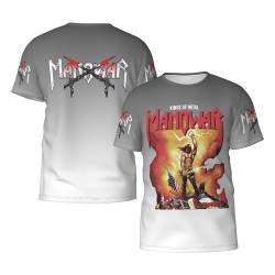 Manowar-Kings of Metal T Shirt Herren Kurzarm Sommer Tee Shirts Rundhals Tshirt Men's Tops T-Shirt für Männer Fans Geschenk von INGKE