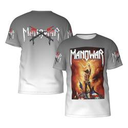 Manowar-Kings of Metal T Shirt Herren Kurzarm Sommer Tee Shirts Rundhals Tshirt Men's Tops T-Shirt für Männer Fans Geschenk von INGKE