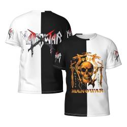 Manowar-Kings of Metal T Shirt Herren Kurzarm Sommer Tee Shirts Rundhals Tshirt Men's Tops T-Shirt für Männer Fans Geschenk von INGKE