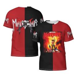 Manowar-Kings of Metal T Shirt Herren Kurzarm Sommer Tee Shirts Rundhals Tshirt Men's Tops T-Shirt für Männer Fans Geschenk von INGKE