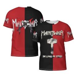 Manowar-Kings of Metal T Shirt Herren Kurzarm Sommer Tee Shirts Rundhals Tshirt Men's Tops T-Shirt für Männer Fans Geschenk von INGKE