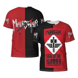 Manowar-Kings of Metal T Shirt Herren Kurzarm Sommer Tee Shirts Rundhals Tshirt Men's Tops T-Shirt für Männer Fans Geschenk von INGKE