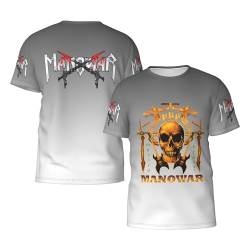 Manowar-Kings of Metal T Shirt Herren Kurzarm Sommer Tee Shirts Rundhals Tshirt Men's Tops T-Shirt für Männer Fans Geschenk von INGKE