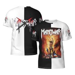 Manowar-Kings of Metal T Shirt Herren Kurzarm Sommer Tee Shirts Rundhals Tshirt Men's Tops T-Shirt für Männer Fans Geschenk von INGKE