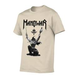 Manowar T Shirt Herren Kurzarm Sommer Baumwolle Tee Shirts Rundhals Tshirt Men's Tops Cotton T-Shirt für Männer Fans Geschenk von INGKE