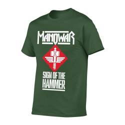 Manowar T Shirt Herren Kurzarm Sommer Baumwolle Tee Shirts Rundhals Tshirt Men's Tops Cotton T-Shirt für Männer Fans Geschenk von INGKE