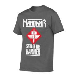 Manowar T Shirt Herren Kurzarm Sommer Baumwolle Tee Shirts Rundhals Tshirt Men's Tops Cotton T-Shirt für Männer Fans Geschenk von INGKE