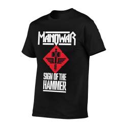 Manowar T Shirt Herren Kurzarm Sommer Baumwolle Tee Shirts Rundhals Tshirt Men's Tops Cotton T-Shirt für Männer Fans Geschenk von INGKE