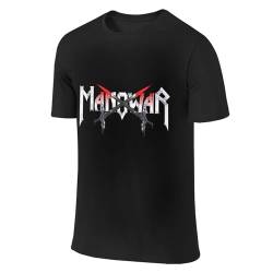 Manowar T Shirt Herren Kurzarm Sommer Baumwolle Tee Shirts Rundhals Tshirt Men's Tops Cotton T-Shirt für Männer Fans Geschenk von INGKE