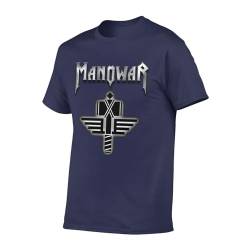 Manowar T Shirt Herren Kurzarm Sommer Baumwolle Tee Shirts Rundhals Tshirt Men's Tops Cotton T-Shirt für Männer Fans Geschenk von INGKE