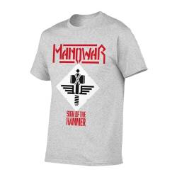 Manowar T Shirt Herren Kurzarm Sommer Baumwolle Tee Shirts Rundhals Tshirt Men's Tops Cotton T-Shirt für Männer Fans Geschenk von INGKE