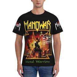 Manowar T Shirt Herren Kurzarm Sommer Schwarz Tee Shirts Rundhals Tshirt Men's Tops T-Shirt für Männer Fans Geschenk von INGKE