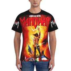 Manowar T Shirt Herren Kurzarm Sommer Schwarz Tee Shirts Rundhals Tshirt Men's Tops T-Shirt für Männer Fans Geschenk von INGKE