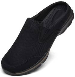 INMINPIN Unisex Hausschuhe Leichte Atmungsaktive Pantoffeln Slip On Walking Freizeit Schuhe für Damen Herren, Alles Schwarz, 36 EU von INMINPIN