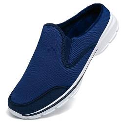 INMINPIN Unisex Hausschuhe Leichte Atmungsaktive Pantoffeln Slip On Walking Freizeit Schuhe für Damen Herren, Blau Plüsch, 38 EU von INMINPIN