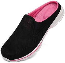 INMINPIN Unisex Hausschuhe Leichte Atmungsaktive Pantoffeln Slip On Walking Freizeit Schuhe für Damen Herren, Schwarz Rosa, 39 EU von INMINPIN