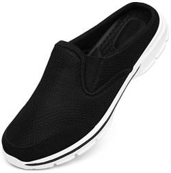 INMINPIN Unisex Hausschuhe Leichte Atmungsaktive Pantoffeln Slip On Walking Freizeit Schuhe für Damen Herren, Schwarz Weiß, 36 EU von INMINPIN