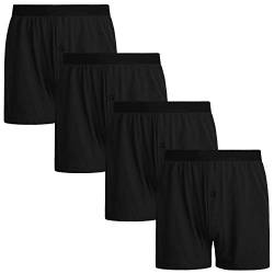 INNERSY Boxershorts Herren Baumwolle Atmungsaktive Unterwäsche Schwarz Unterhosen 4er Pack (L, 4 Schwarz) von INNERSY