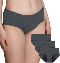 INNERSY Damen Menstruation Slip Kaiserschnitt Unterhose Perioden Unterwäsche 3er Pack (S, 3 Grau) von INNERSY