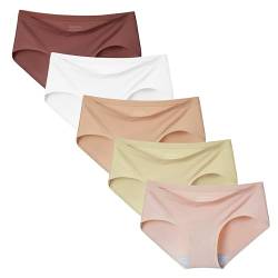 INNERSY Damen Unterhosen Microfaser Damenslips Leicht Hipster Pantys Mikrofaser Slip Mehrpack 5 (XS, Herbst Mehrfarbig) von INNERSY