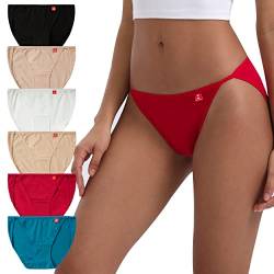 INNERSY Damen Unterwäsche Baumwolle Unterhosen Hoch Geschnitten Sport Hipster Panties Mehrpack 6 (S, Basic Mehrfarbig) von INNERSY