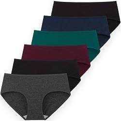 INNERSY Damen Unterwäsche Weich Baumwolle Unterhosen Bequem Hipster Slips 6er Pack (XL/44 EU, Spätherbst) von INNERSY