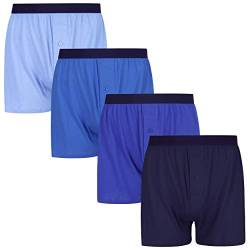 INNERSY Herren Unterhosen mit Eingriff Retroshorts Männer Boxershorts Baumwolle Mehrpack 4 (S, Blaue Serie) von INNERSY