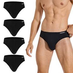 INNERSY Slip Herren Schwarz Unterhosen Männer Klassische Unterwäsche Midi Herren-Slips 4 Pack (M, 4 Schwarz) von INNERSY