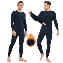 INNERSY Thermo Unterwäsche Männer Winter Funktionsunterwäsche Herren Warm Thermowäsche Set für Ski (L, Klassisches Dunkelblau) von INNERSY