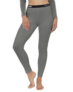 INNERSY Thermoleggins Damen Lang Thermo Unterwäsche Dame Winter Warm Skiunterwäsche Hose Frauen (L, Grau) von INNERSY