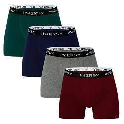 INNERSY Unterhosen Männer Boxershort mit Eingriff Lange Hipster Herren Unterwäsche Mehrpack 4 (XXL, Weihnachten Serie) von INNERSY