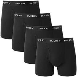 INNERSY Unterhosen Männer Mesh Boxershorts Herren mit Eingriff Schwarze Netz Retroshorts 4er Pack (L, Schwarz) von INNERSY