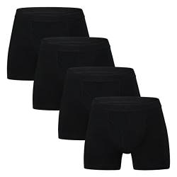 INNERSY Unterhosen Männer mit Eingriff Boxershorts Herren Schwarz Baumwolle Retroshorts 4 Pack (L, Basic Schwarz) von INNERSY