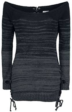 INNOCENT Thena Top Frauen Strickpullover schwarz/grau 3XL 100% Polyacryl Gothic, Rockwear von INNOCENT