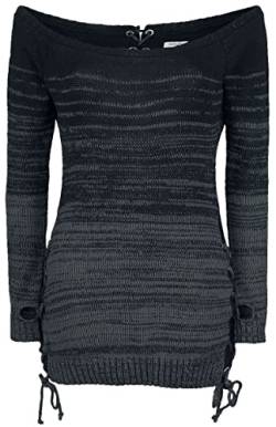 INNOCENT Thena Top Frauen Strickpullover schwarz/grau 4XL 100% Polyacryl Gothic, Rockwear von INNOCENT