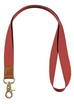 INNObeta Schlüsselband, Umhängeband mit Metallring und Hohe Qualität Leder, Ideal für Handy, Schlüssel, Zweiseitiger Druck in Voller Farbe- Morandi Rot von INNObeta