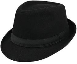 INOGIH Klassischer Filz-Fedora-Hut mit kurzer Krempe, Jazz-Trilby-Panama-Hut für Männer und Frauen von INOGIH