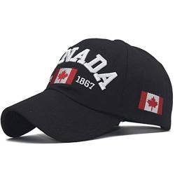 Kanada Dad Hat Maple Leaf Flag Cap bestickt Unisex, schwarz, Einheitsgröße von INOGIH