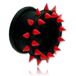 INOKI - Silikon-Tunnel mit Spikes - Durchmesser 16mm - Schwarz & rot von INOKI