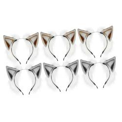 INOOMP 6 Stk Stirnband Plüschtier-Stirnbänder Haarband mit pelzigen Katzenohren Tiara Haarbänder Stirnbänder mit Katzenohren pelzige Ohren, Haarreifen behaart Wolfsohren Handgemacht Fuchs von INOOMP