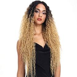 Lace Front Perücken,Synthetische Afro Kinky Curly Lace Front Perücken Für Schwarze Frauen Curly Wellig Lace Perücke Blonde Perücke Wunder Hochtemperaturfaser,22 inch von INPETS