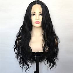 Lace Front Wigs 13X4 Glueless Lace Front Wigs Natural Wave Hair Heat Resistant #1B Black Synthetic Wigs Pre Plucked with Baby Hair Swiss Lace Wigs for Black Women,22 inch von INPETS