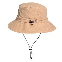 INSISMY Sonnenhut Damen Herren UV Schutz Wanderhut Packbar und Faltbar Bucket Hat mit Haken Verstellbarer Wasserdichter Regenhut von INSISMY