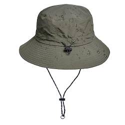 INSISMY Sonnenhut Damen Herren UV Schutz Wanderhut Packbar und Faltbar Bucket Hat mit Haken Verstellbarer Wasserdichter Regenhut von INSISMY