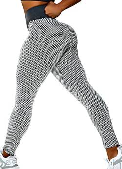 INSTINNCT Damen Slim Fit Hohe Taille Sportshort Lange Leggings mit Bauchkontrolle Karo-2160 XL von INSTINNCT